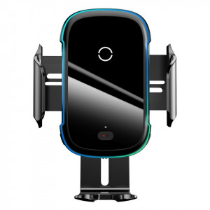 Suport telefon auto Baseus Light Electric Holder cu incarcare wireless Qi (negru) - Img 1