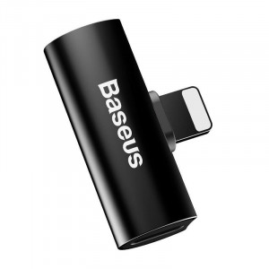 Adaptor Audio Baseus L46 Lightning la 2x Lightning (negru) - Img 4