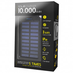 Baterie externa portabila cu incarcare solara 10000 mAh - Img 2