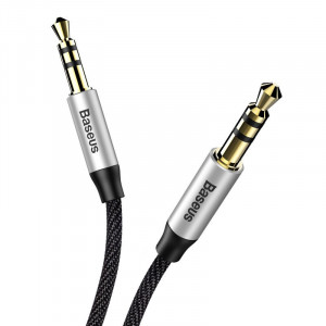 Cablu audio mini jack 3,5mm AUX Baseus Yiven 1m (negru-argintiu) - Img 3