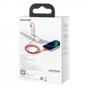 Cablu de date, Baseus Superior Series, USB-C la Lightning, Quick Charge, 2 m, Rosu - Img 11