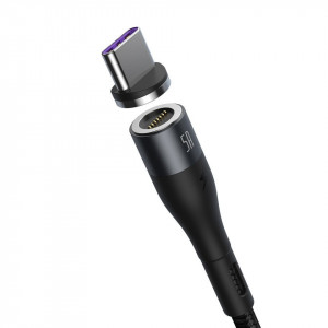 Cablu magnetic USB-C Baseus Zinc 5A 1M (gri-negru) - Img 3