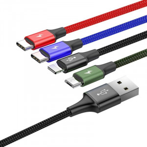 Cablu USB Baseus Fast 4in1 2xUSB-C / Lightning / Micro 3,5A 1,2m (negru) - Img 3