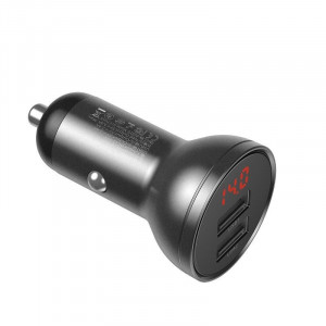 Incarcator auto Baseus Digital Display, 2x USB, 4,8A, 24W (gri) - Img 3