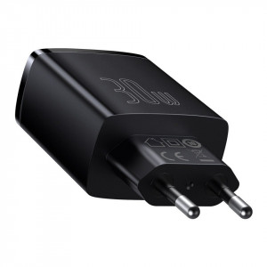 Incarcator Baseus Quick Charger, x2 USB, x1 USB-C, 30W, 3A (negru) - Img 3