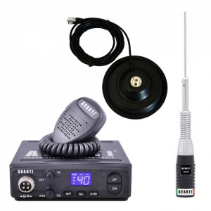 Promotie statie radio CB Avanti Alpha + antena CB Avanti Cento + baza magnetica 145 PL - Img 1