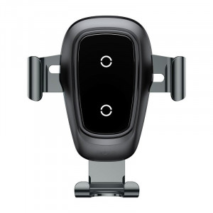 Suport telefon auto gravitational Baseus Metal cu incarcare wireless Qi (negru) - Img 3
