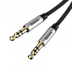 Cablu audio mini jack 3,5mm AUX Baseus Yiven 1m (negru-argintiu) - Img 2