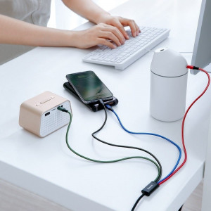 Cablu USB Baseus Fast 4in1 2xUSB-C / Lightning / Micro 3,5A 1,2m (negru) - Img 4