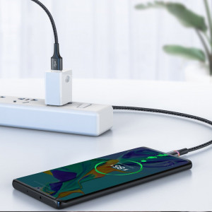 Cablu USB-C cu iluminare LED Baseus Halo do Huawei SuperCharge, 5A, 1m, 40W (negru) - Img 5
