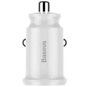 Incarcator auto Baseus Grain 2x USB 5V 3.1A (alb) - Img 2