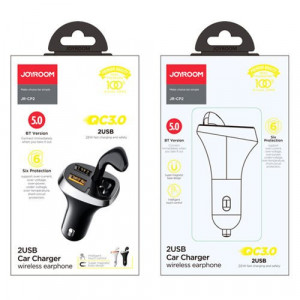 Încărcător auto + cască Bluetooth JoyRoom, 2x USB QC3.0, 30W (negru) - Img 9