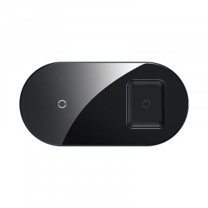 Incarcator wireless Qi 2in1 Baseus Simple 15W pt telefon si Apple Airpods (negru) - Img 2