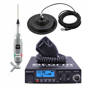 Promotie statie radio CB Storm Matrix + antena CB Avanti Nova + baza magnetica 145 DV - Img 1
