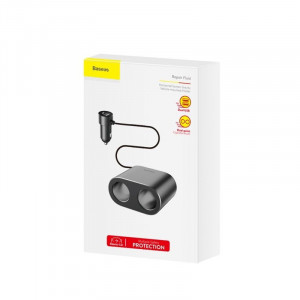 Splitter bricheta cu fir Baseus 2xUSB 3,1A 100W (negru) - Img 6