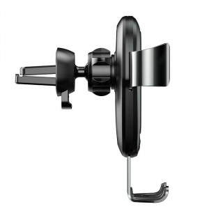Suport telefon auto gravitational Baseus Metal cu incarcare wireless Qi (negru) - Img 4