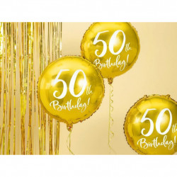 Balon din folie auriu pentru aniversare 50 ani 45cm - Img 5