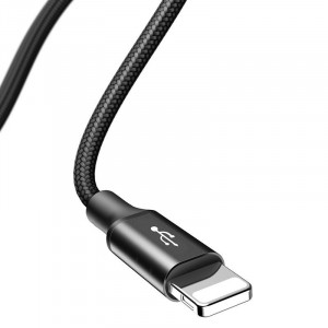 Cablu Date 2 în 1 Baseus Micro Usb + Lightning 3A 1.2m (negru) - Img 3