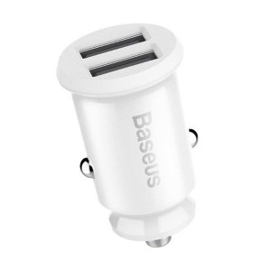 Incarcator auto Baseus Grain 2x USB 5V 3.1A (alb) - Img 3