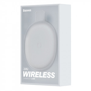 Incarcator wireless Baseus Jelly, 15W (alb) - Img 5