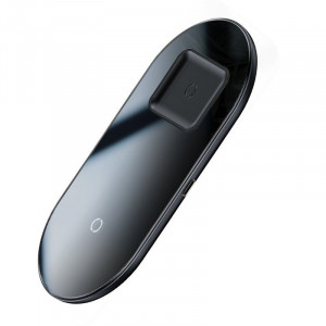 Incarcator wireless Qi 2in1 Baseus Simple 15W pt telefon si Apple Airpods (negru) - Img 5