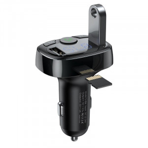 Modulator FM Baseus T-typed, Bluetooth, 2x USB, Micro SD (negru) - Img 2