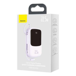 Powerbank Baseus 20000mAh 22.5W cu cablu Type-C, violet - Img 4