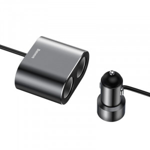 Splitter bricheta cu fir Baseus 2xUSB 3,1A 100W (negru) - Img 3