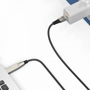 Cablu 2in1 Baseus Flash Series, USB-C la USB-C / cu mufa Lenovo, 100W, 2m (negru) - Img 5