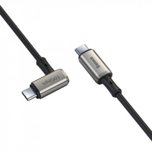 Cablu 90 grade USB-C 3.1 Baseus Hammer, 100W, PD, 4K 1.5m (negru-gri) - Img 5