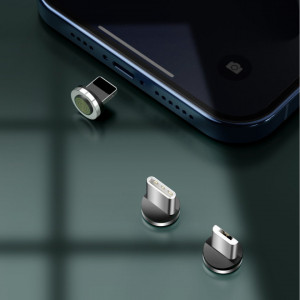 Cablu de date Baseus 3 in 1 magnetic cu incarcare rapida 5A, 1m, Verde - Img 9
