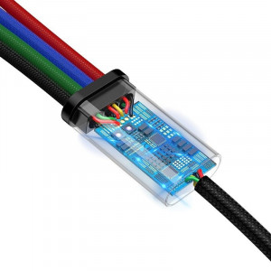 Cablu USB Baseus Fast 4in1 2xUSB-C / Lightning / Micro 3,5A 1,2m (negru) - Img 5