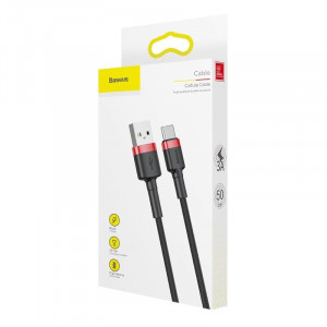 Cablu USB-C Baseus Cafule 3A 1m (rosu-negru) - Img 5