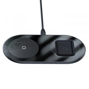 Incarcator wireless Qi 2in1 Baseus Simple 15W pt telefon si Apple Airpods (negru) - Img 3