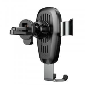 Suport telefon auto gravitational Baseus Metal cu incarcare wireless Qi (negru) - Img 2