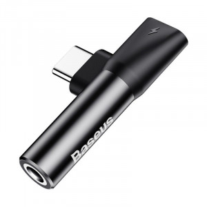 Adaptor Audio Baseus USB-C la Mini Jack 3.5mm + USB-C (negru) - Img 3