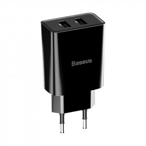 Mini incarcator de retea Baseus Speed 10.5W + cablu USB Lightning 2.4A 1m (negru) - Img 3
