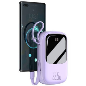 Powerbank Baseus 20000mAh 22.5W cu cablu Type-C, violet - Img 6