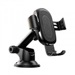 Suport telefon auto gravitational Baseus cu incarcare wireless Qi (negru) - Img 1