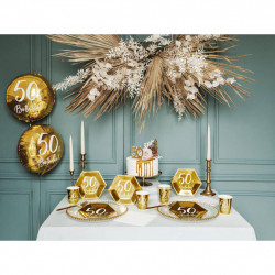 Balon din folie auriu pentru aniversare 50 ani 45cm - Img 3