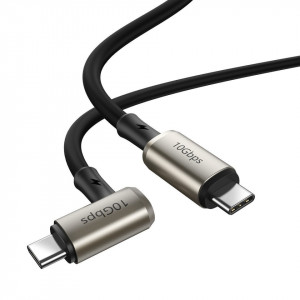 Cablu 90 grade USB-C 3.1 Baseus Hammer, 100W, PD, 4K 1.5m (negru-gri) - Img 2