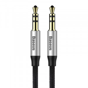 Cablu audio mini jack 3,5mm AUX Baseus Yiven 0,5m (negru-argintiu) - Img 1