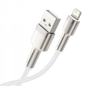 Cablu metalic Lightning Baseus Cafule, 2.4A, 1m (alb) - Img 3