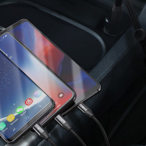 Cablu USB 3in1 Baseus Car Co-sharing Micro / USB-C / Lightning, 3.5A 1m (negru) - Img 5