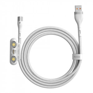 Cablu USB Baseus Fast 4in1 USB la USB-C / Lightning / Micro 3A 1m (alb) - Img 2