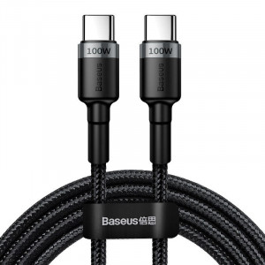 Cablu USB-C Baseus Cafule, QC 3.0, PD 2.0, 100W, 5A, 2m (gri-negru) - Img 1
