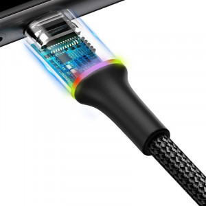 Cablu USB-C cu iluminare LED Baseus Halo 2A 2m (negru) - Img 7