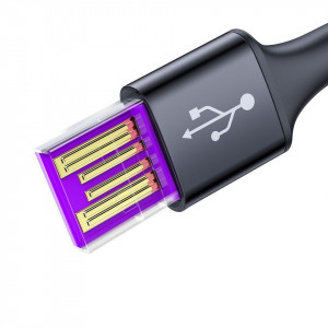Cablu USB-C cu iluminare LED Baseus Halo do Huawei SuperCharge, 5A, 1m, 40W (negru) - Img 8