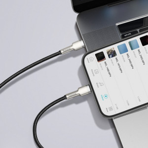 Cablu USB-C la Lightning Baseus Cafule, PD, 20W, 2m (negru) - Img 8