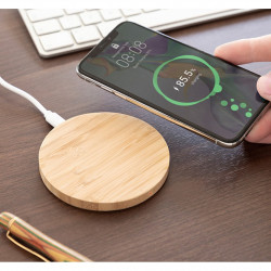 Incarcator wireless din bambus - Img 1